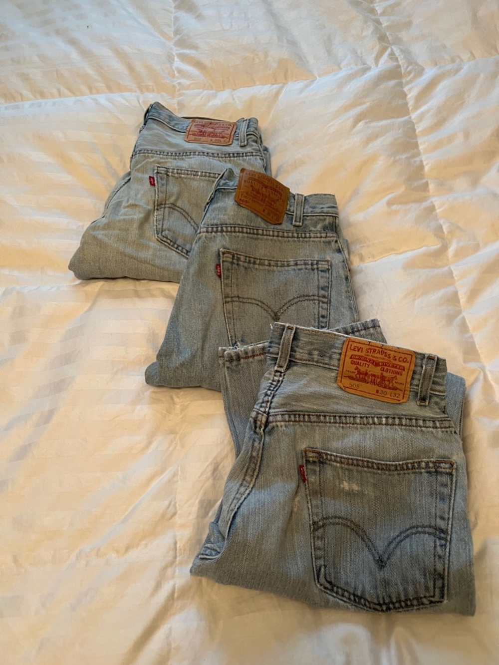 Vintage Levi's Light Blue Denim Jeans Trio- 30x32 505’s